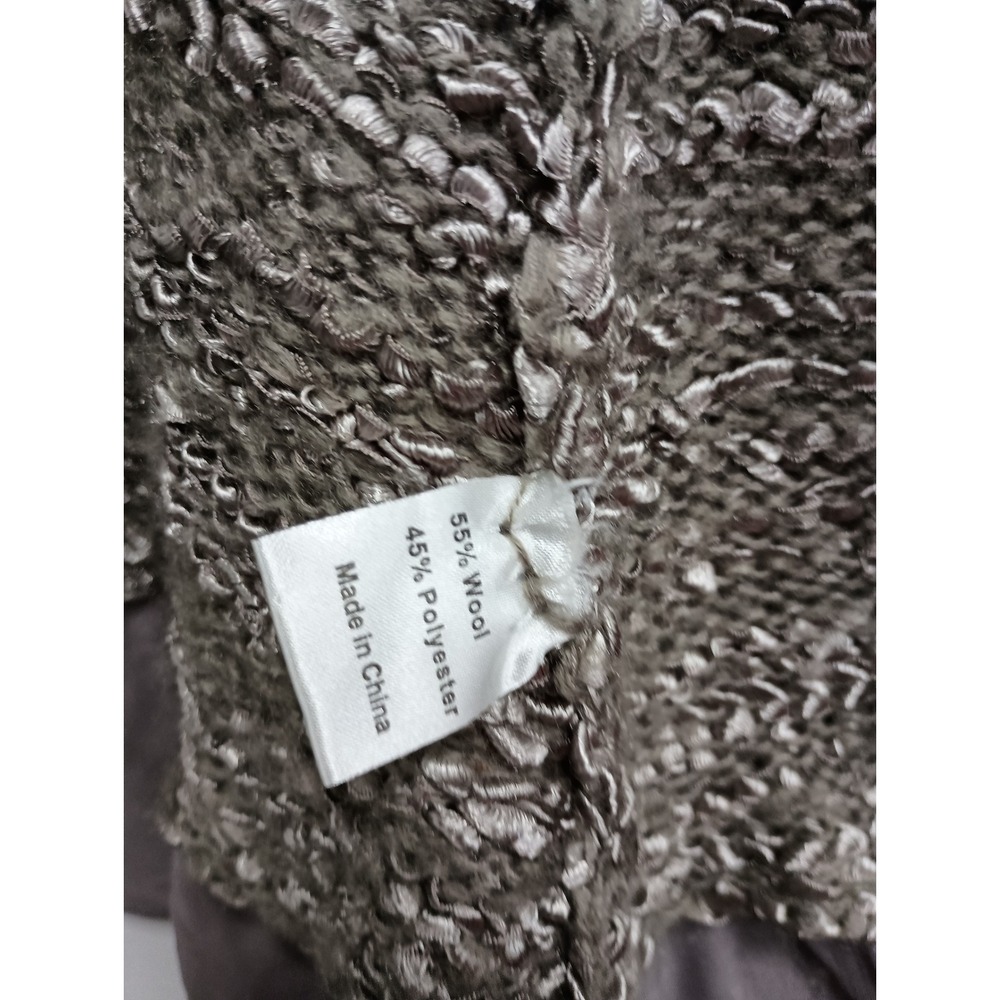 John Fashion Ruffle BOHO Cardigan Womens Large Taupe Shimmer Toggle - Picture 8 of 13